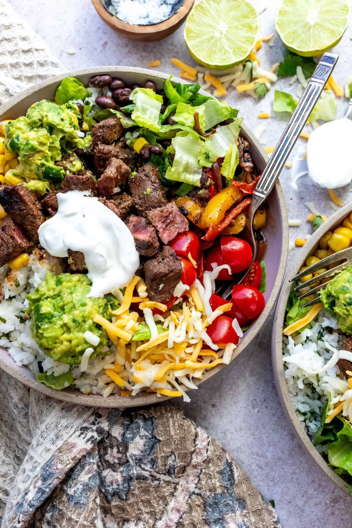 Satisfying Steak & Veggie Bowl with Cauliflower Brown Rice