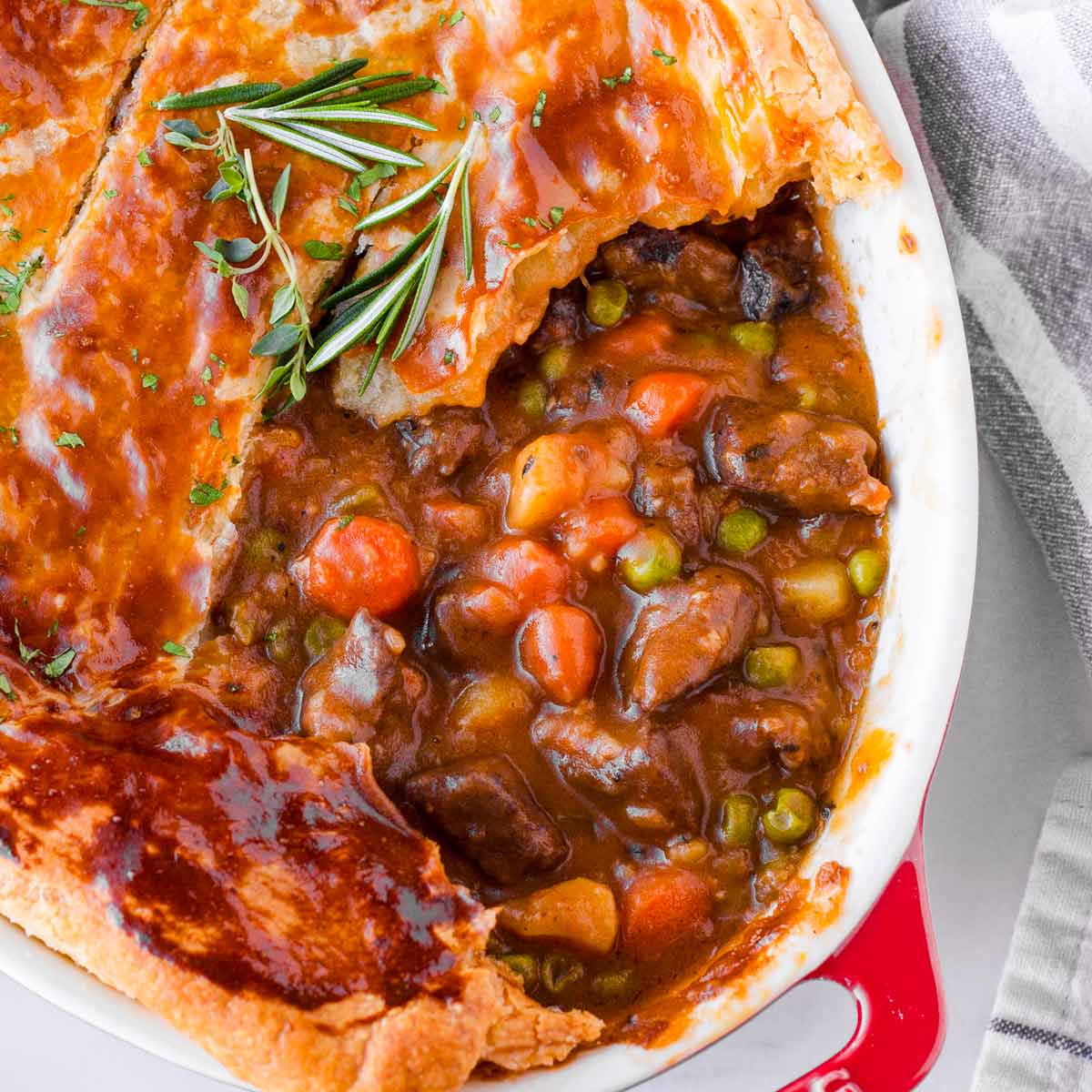 Easy Beef Pot Pie with Crescent Roll Crust